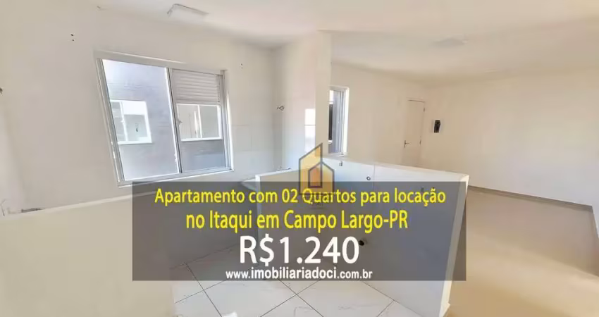 Apartamento com 02 quartos no itaqui em campo largo-pr  - locação por r$1.240,00