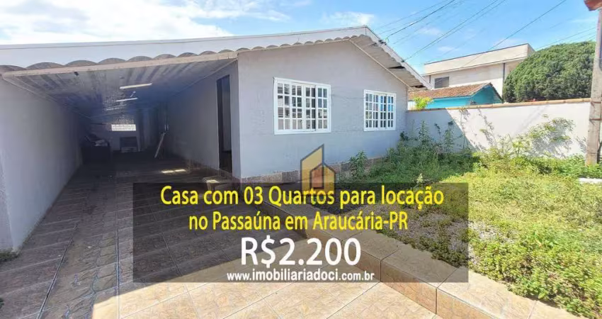 Casa com 03 quartos no passaúna em araucária-pr  - locação por r$2.200,00