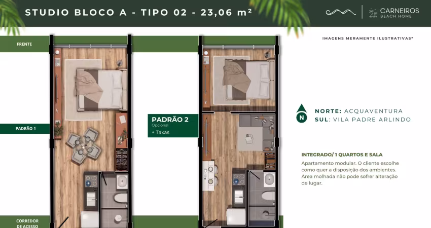 Apto tipo studio 23,06m² praia dos carneiros. carneiros beach home: rentabilidade, valorização e localização estratégica em um dos destinos turísticos mais procurados do brasil!