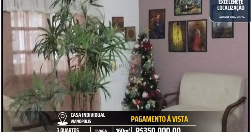 Excelente casa individual em vianópolis - 3 quartos amplos