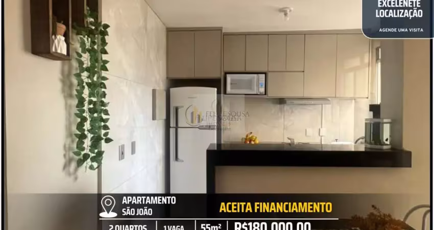 Excelente apartamento com cozinha planejada - 2 quartos e 1 vaga coberta - são joão
