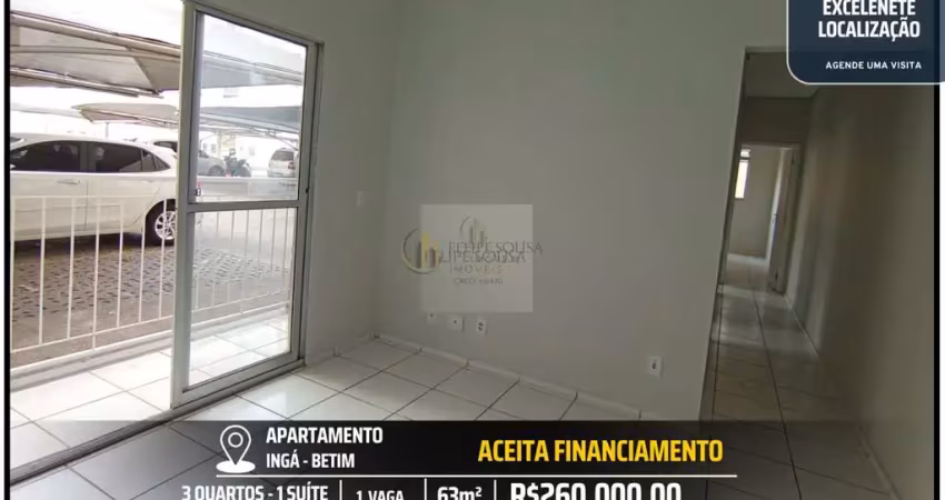 Excelente apartamento terreo 3 quartos com suíte na avenida principal do bairro inga