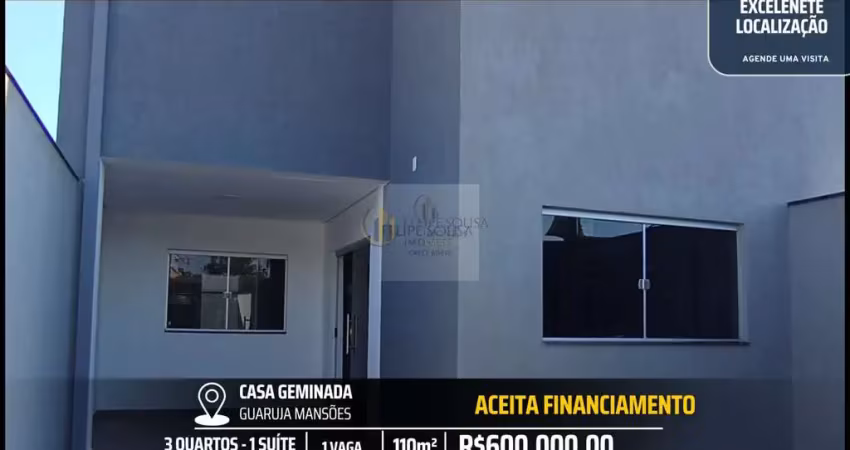 Excelente casa de esquina guarujá mansões 3 quartos com suíte e fino acabamento