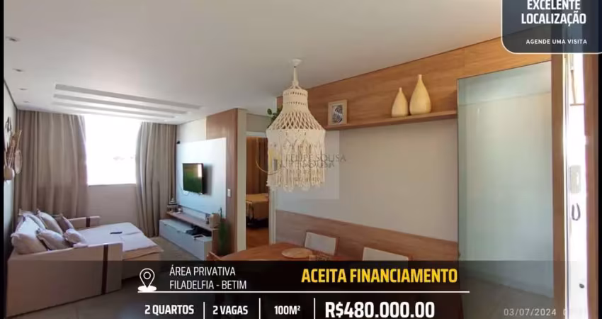 Área privativa planejada com fino acabamento - 2 quartos e 2 vagas - filadelfia
