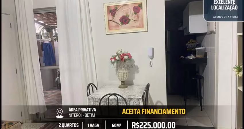 Apartamento planejado com área privativa no bairro niterói - 2 quartos e 1 vaga