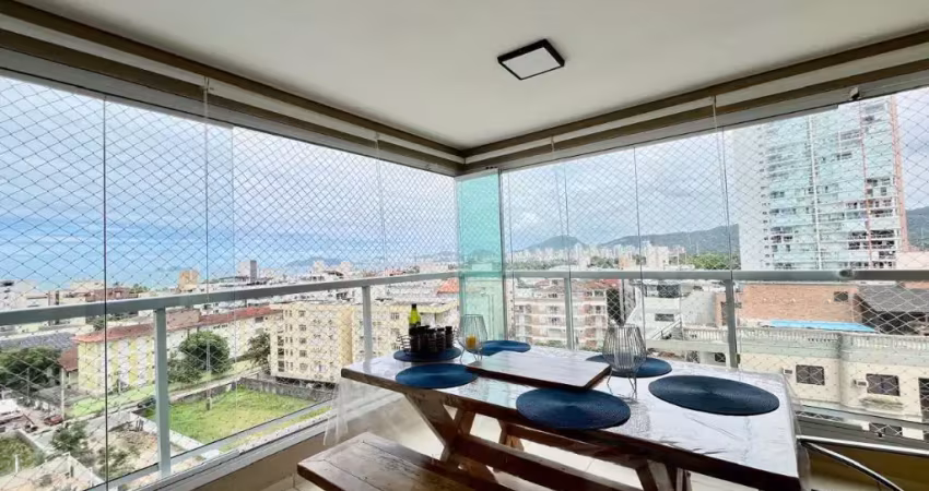 Apartamento 2 dormitórios, 1 suíte, varanda gourmet, vista panorâmica para praia da enseada guarujá são paulo.