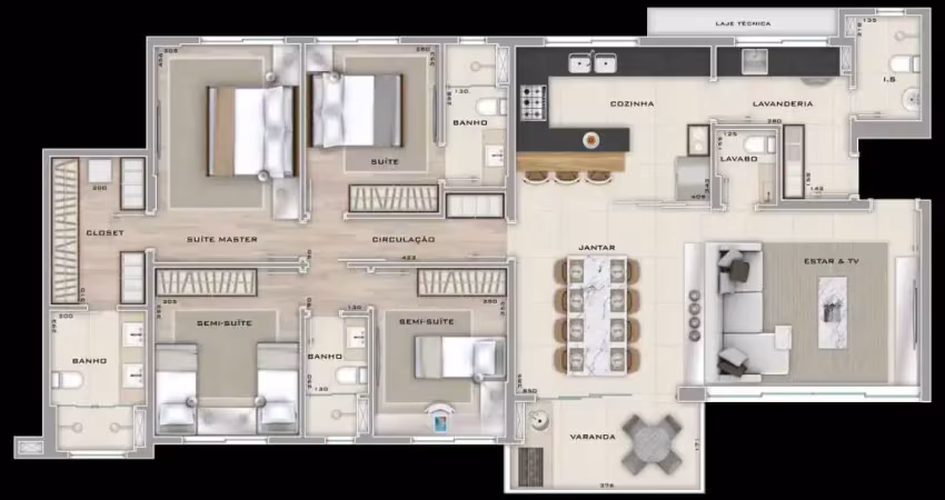 Apartamento à venda no casa rubaiyat com 4 quartos e 158m²