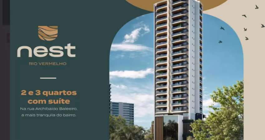 Apartamento com 2/4 suíte e varanda vista mar no alt do rio vermelho