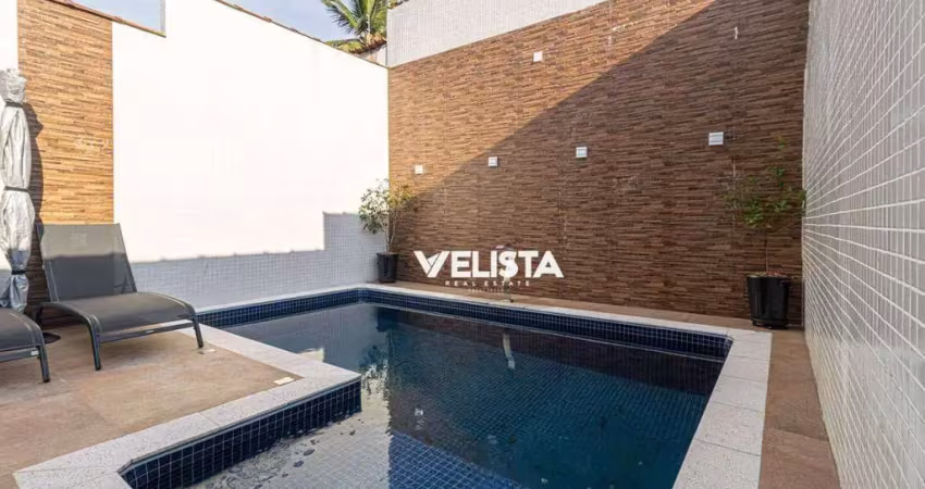 Casa com 4 dormitórios, piscina, 2 vagas, 180 m² por r$ 1.200.000 - vila valença - são vicente/sp