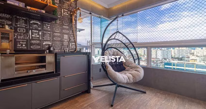 Apartamento com 2 dormitórios à venda, 80 m² com varanda gourmet por r$ 950.000 - josé menino - santos