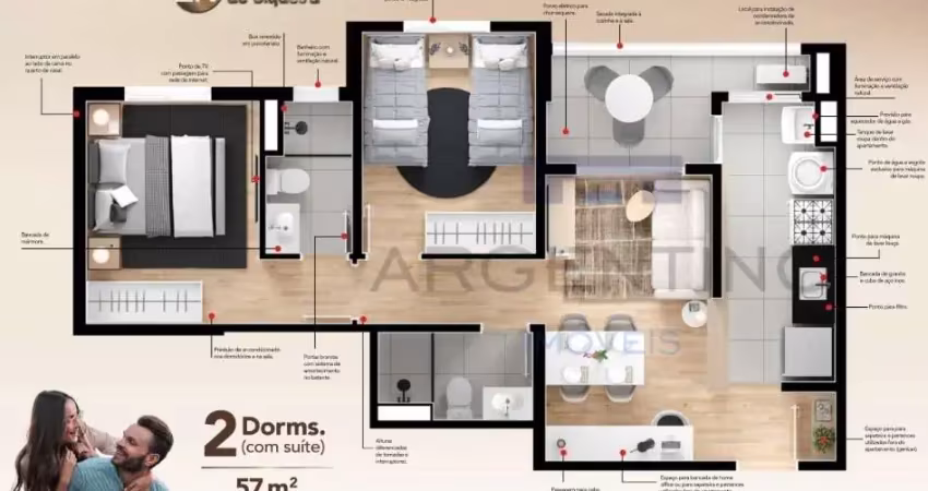 Apartamento no liv cardoso de siqueira com 2 dormitórios!