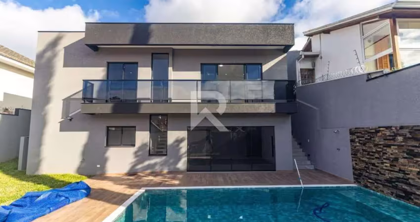 Casa térrea com jardim + piscina aquecida, 3 suítes, 4 vagas à venda – mossunguê - curitiba/pr
