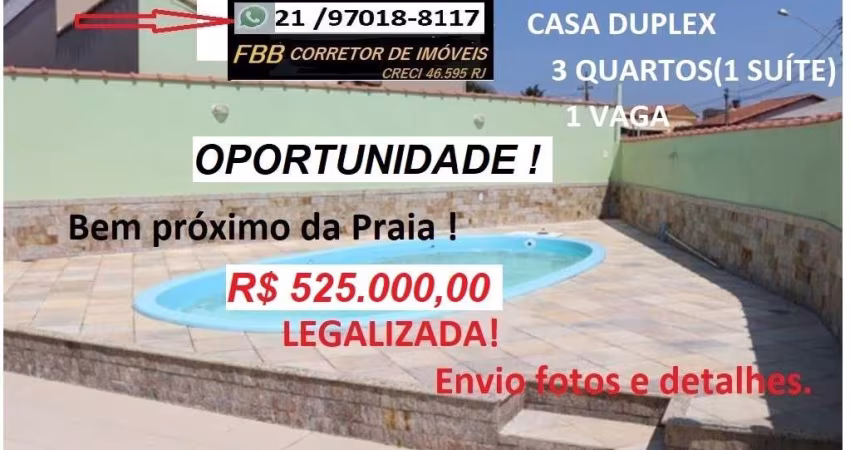 Casa em Condomínio para Venda em Cabo Frio, Peró, 3 dormitórios, 1 suíte, 3 banheiros, 1 vaga