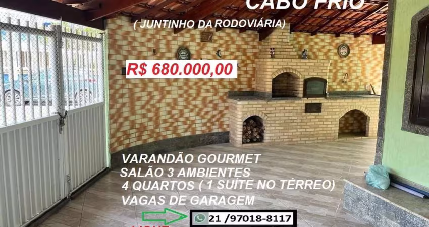 Casa para Venda em Cabo Frio, Ville Blanche, 4 dormitórios, 1 suíte, 3 banheiros, 3 vagas