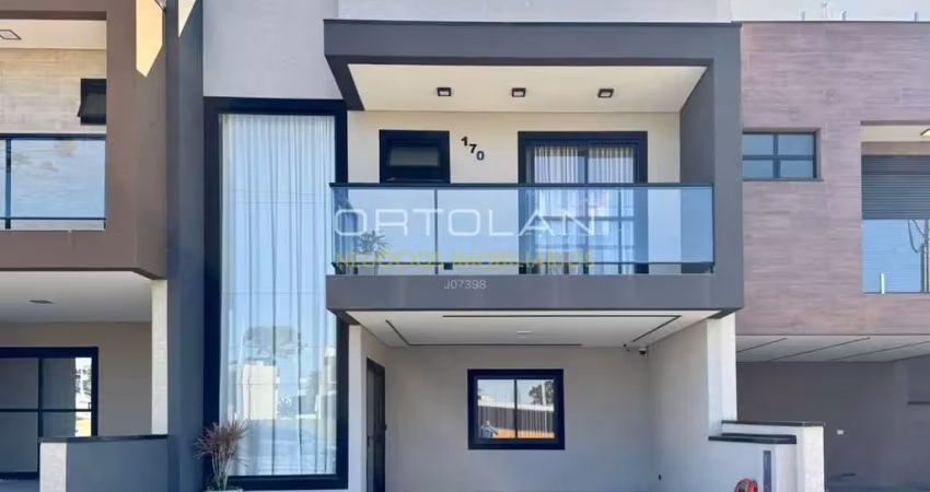 Sobrado alto padrão em condomínio 146 m² - 03 dormitórios - costeira - são josé dos pinhais-pr