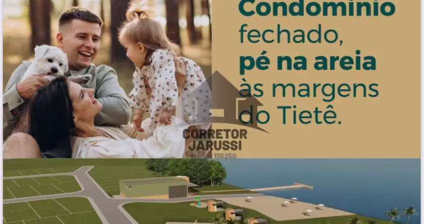 Terreno para venda com 401 m² em condominio fechado frente ao rio tiete , itapuí - sp