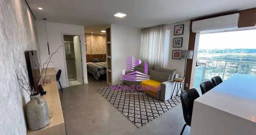 Apartamento mobiliado com 1 dormitório para alugar, 45 m² - bethaville i - barueri/sp