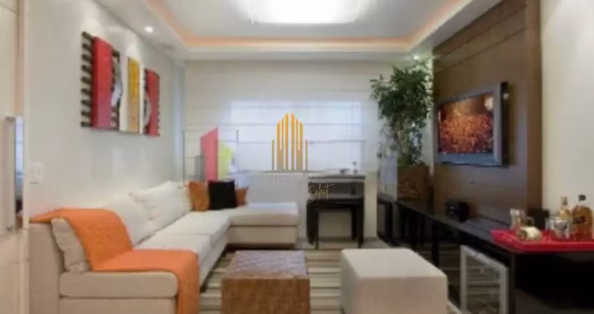 Apartamento de 85m² com dois dormitorios sendo uma suite, banheiro social e duas vagas de garagem. c