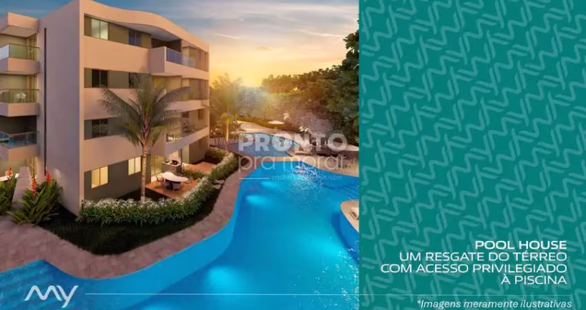 Flat 1 quarto, 1 banheiro, varanda e área de lazer ampla - muro alto - ipojuca