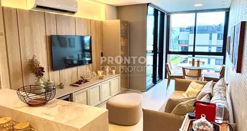 Apartamento 2 quartos suítes mobiliado em cais eco residência praia muro alto, ipojuca / pe