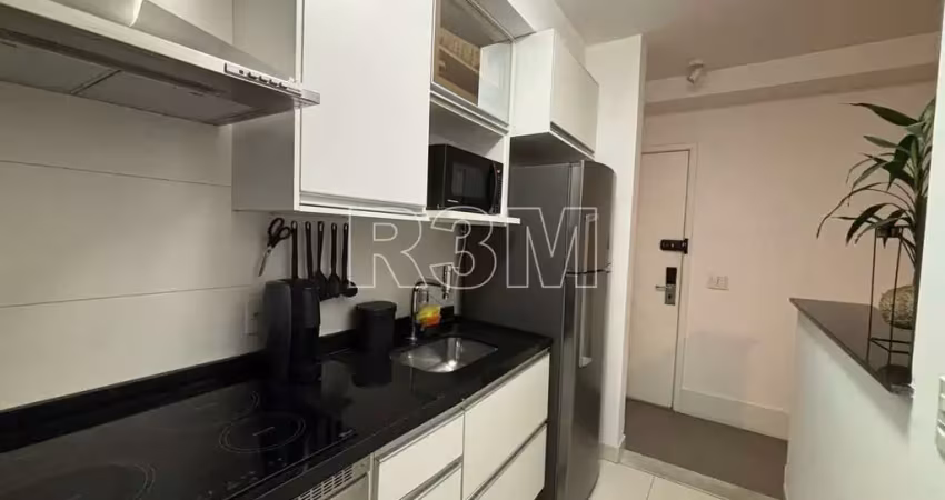 Apartamento mobiliado no brooklin com 50m² sendo 1 suíte e 1 vaga de garagem.