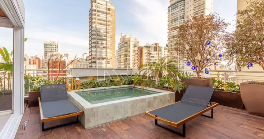Cobertura duplex na vila nova conceição com 213 m² sendo: 2 dormitórios (1 suíte) e 2 vagas.