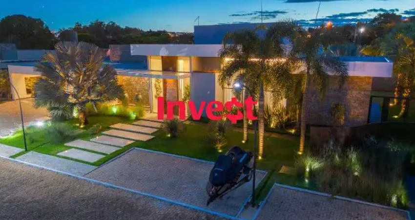 Exclusividade! casa luxuosa, dentro de condomínio de alto nível, 4 suítes, lazer completo em park way quadra 05.