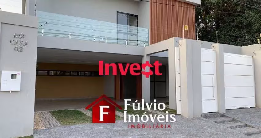Casa moderna, 2 andares, dentro de condomínio, 4 suítes, churrasqueira e academia na rua 08 em vicente pires.