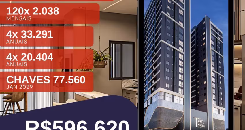 Apartamento 1 suíte e 1 quarto no bairro que mais cresce em itapema