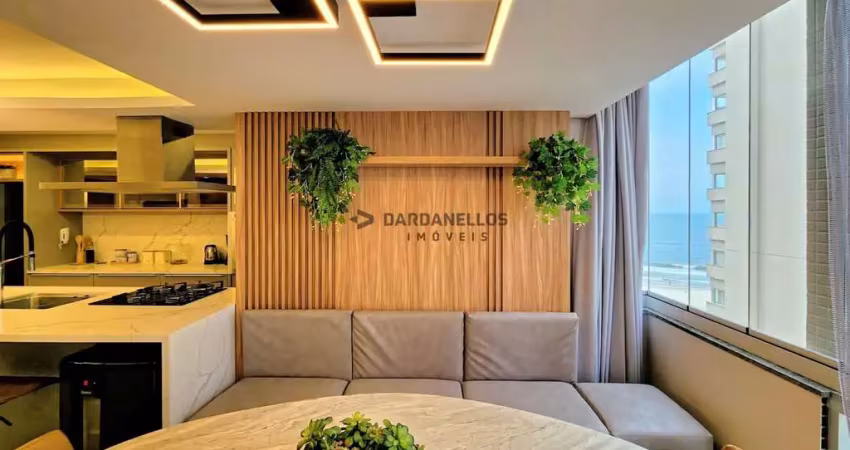 Apartamento finamente mobiliado em prédio frente mar, 2 quartos sendo 1 suíte