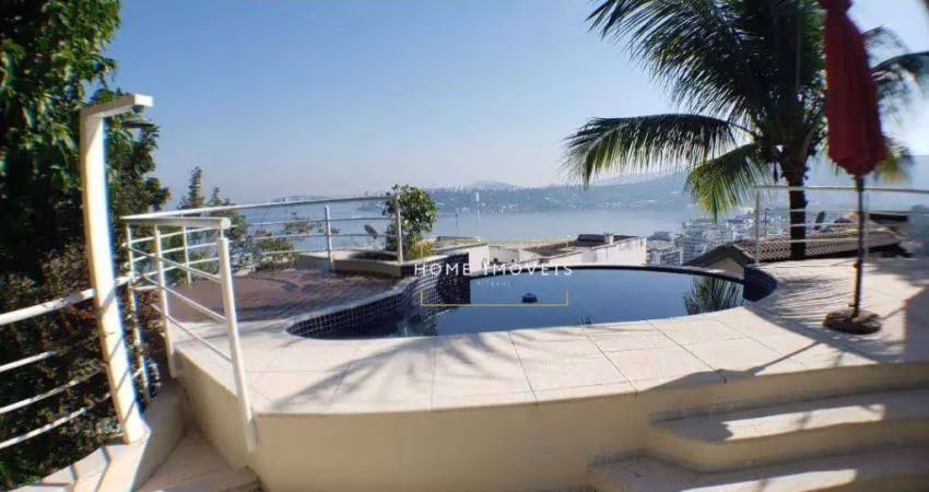 Linda mansão com vista para linda, 4 suítes, piscina, sauna, churrasqueira e elevador, à venda, 540 m² por r$ 3.800.000 - charitas - niterói/rj