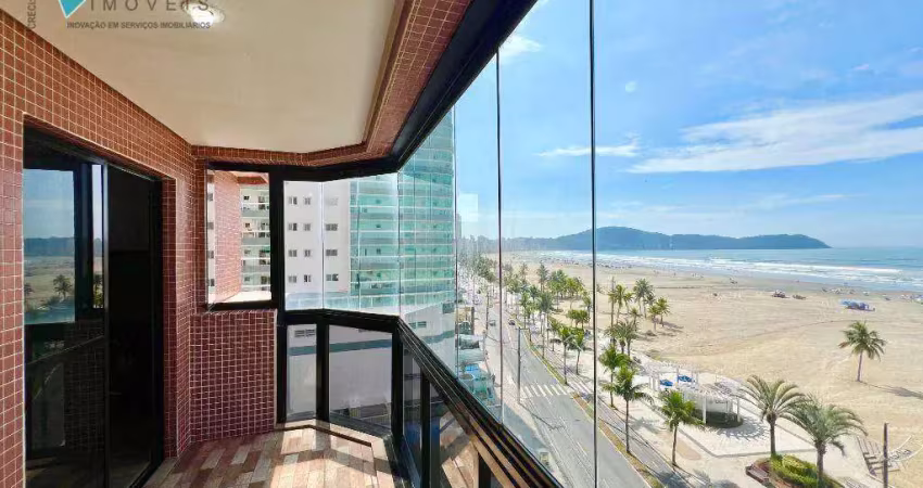 Apartamento com 3 dormitórios para alugar, 133 m² por r$ 6.000,00/mês - vila guilhermina - praia grande/sp