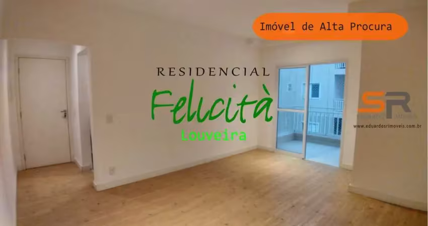 Apartamento 3 dorm - 1 suíte - louveira - residencial felicitá - r$ 590mil