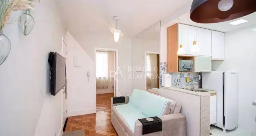 Apartamento mobiliado com 1 dormitório à venda, 31 m² por r$ 845.000 - ipanema - rio de janeiro/rj
