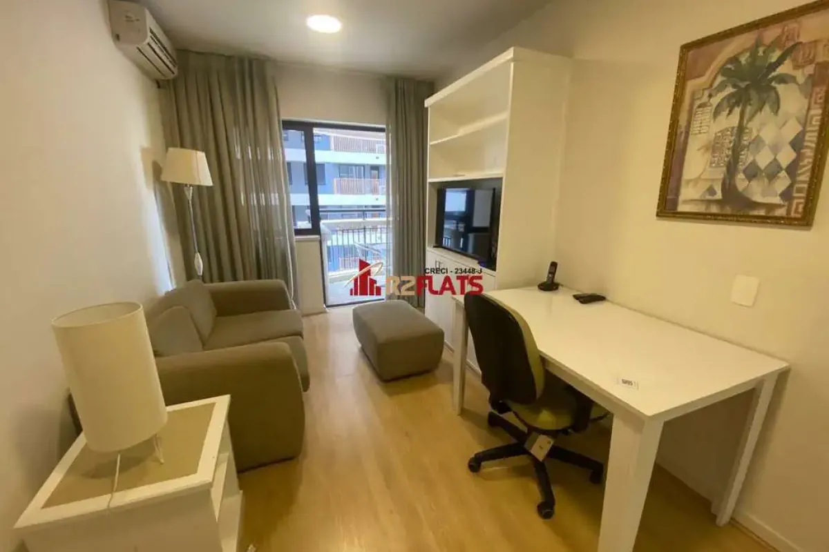 Flat com quarto na Rua Tenente Negrão, 200, Itaim Bibi, São